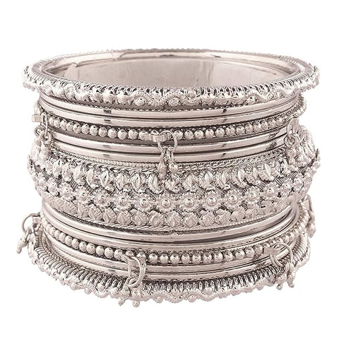 Traditional Silver Plated Bangles for Women (ADB153)