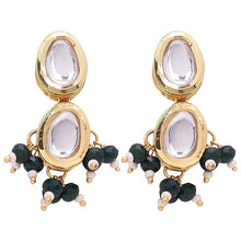 11 Layered Sapphire Onyx Crystal Beads Rani Necklace Jewellery Set for Women/Girls (ML250BL)